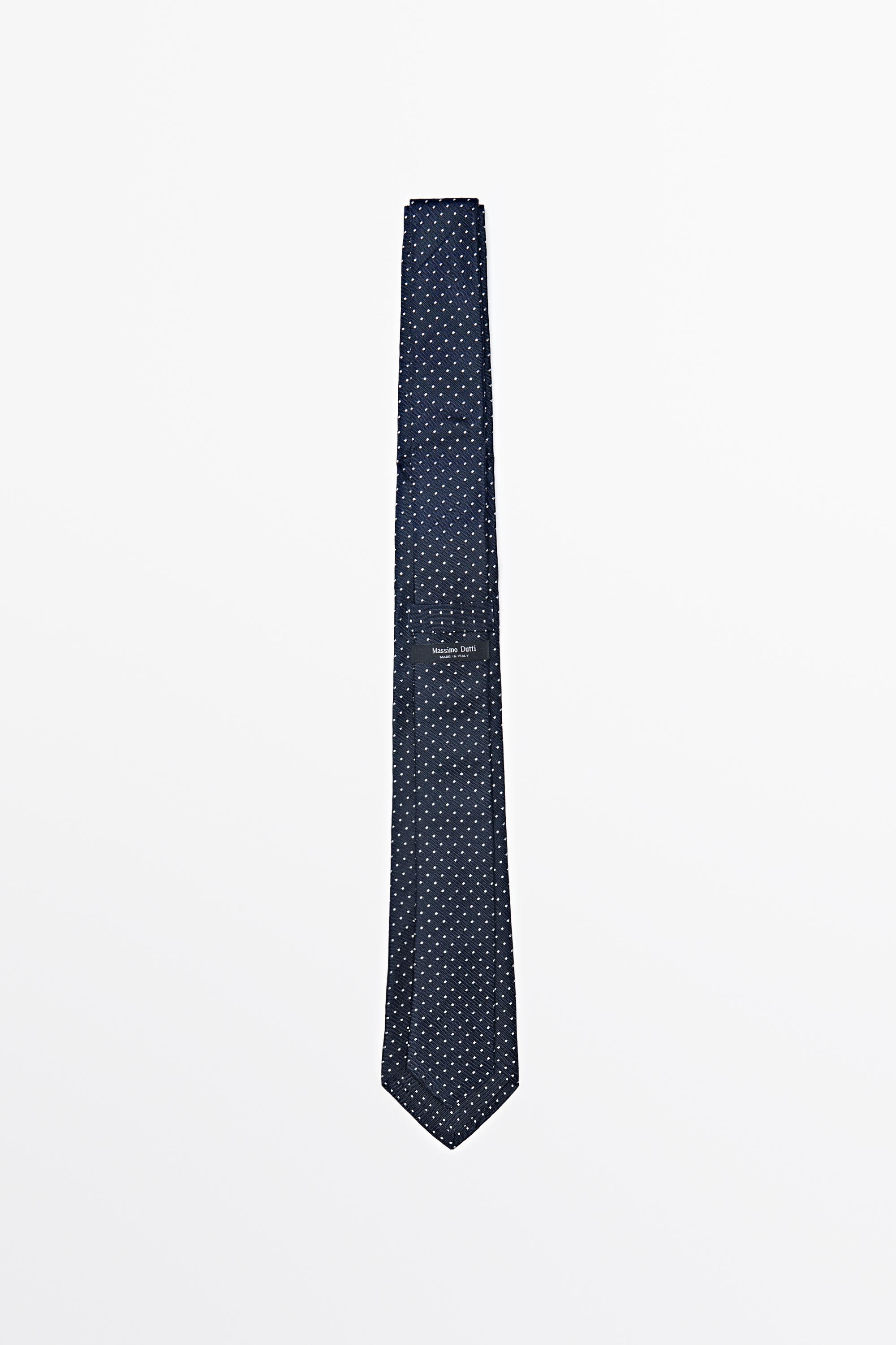 100% silk polka dot tie