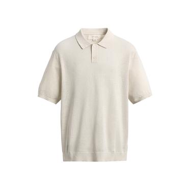 პოლო მაისური ნაქსოვი აბრეშუმი - სელის ქსოვილი - Zara-ს Oyster-white