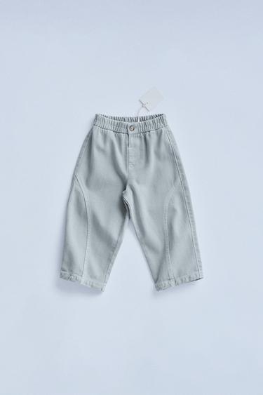 Zara ZARA TIMELESS - WOOL BLEND TWILL BAGGY PANTS - Blue / Gray - Image 0