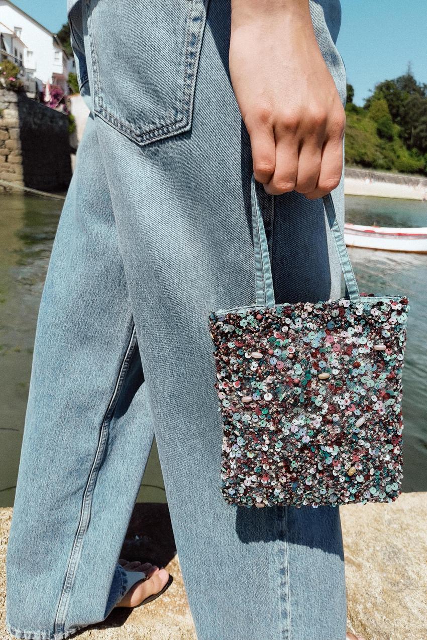 ビーズ ミニ バケットバッグ - ブルー | ZARA Japan / 日本 