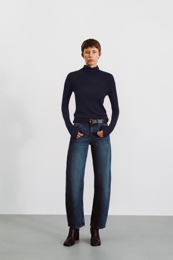 100% EXTRA-SOFT WOOL HOODED JUMPER - Navy blue by Zara - Image 0