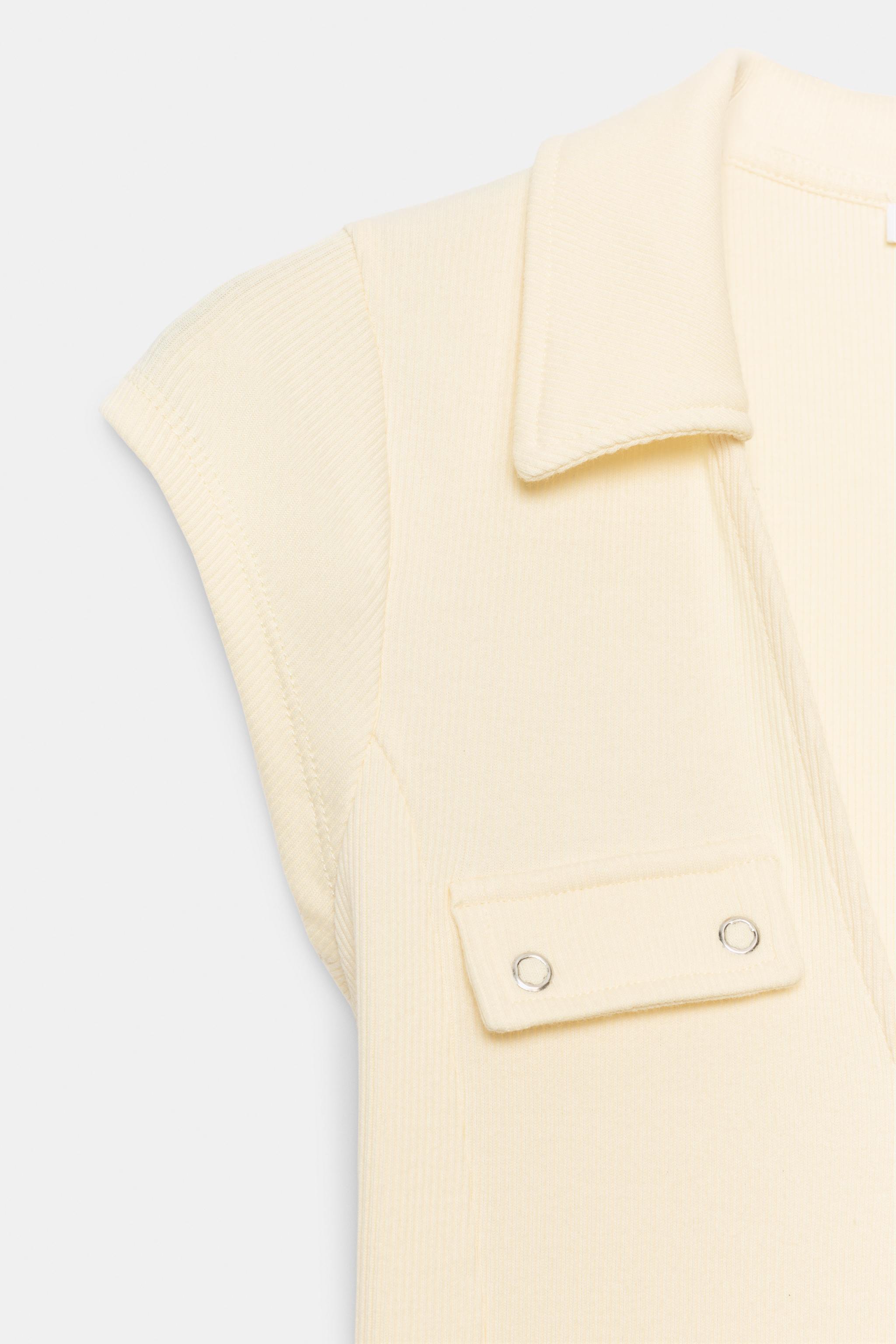 Женские топы Zara RIBBED TAB TOP — фото 7
