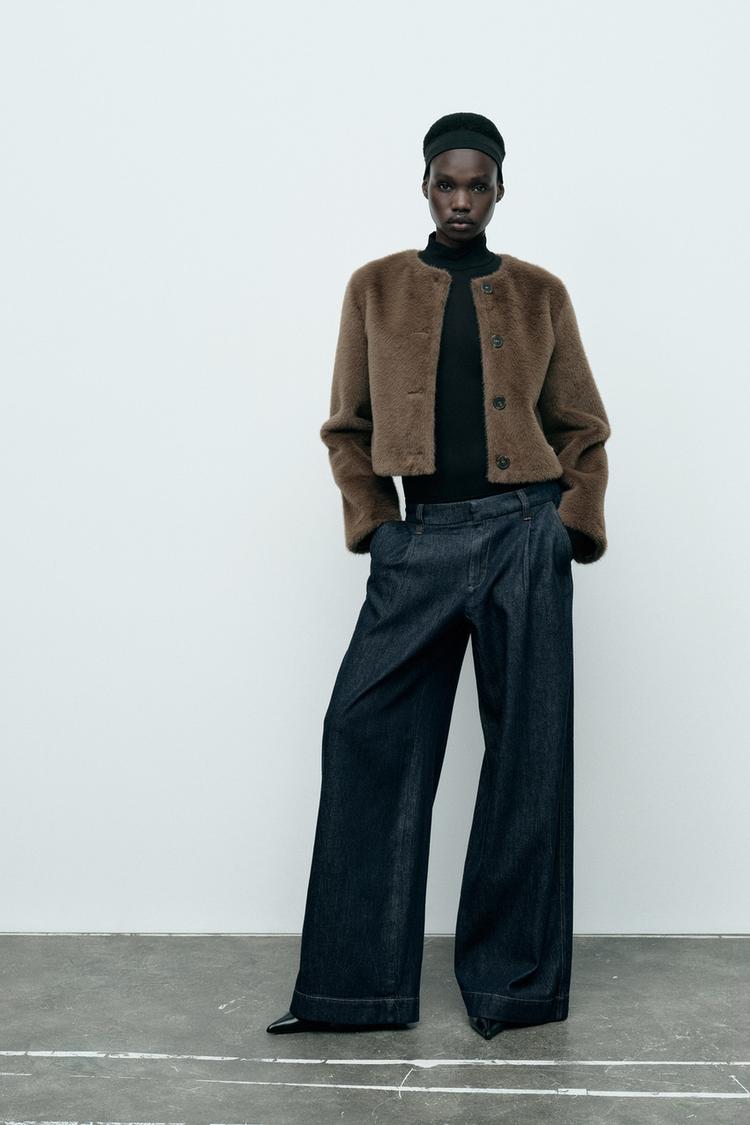 FAUX FUR JACKET - Brown | ZARA United States