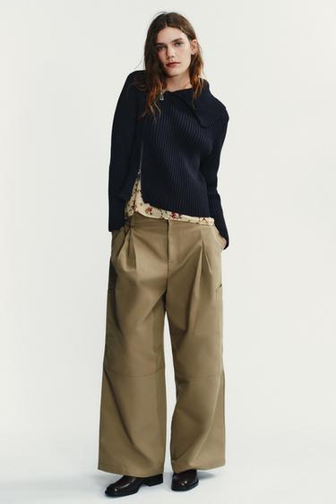 ZIP-UP RIB KNIT CARDIGAN - Navy blue by Zara - Image 0