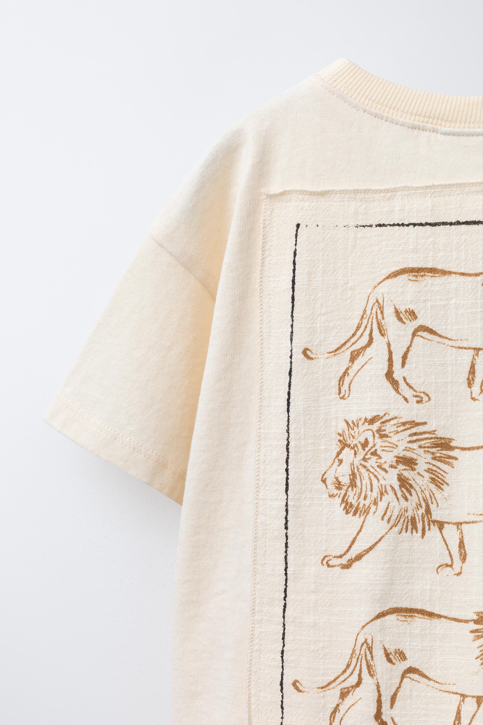 EMBROIDERED ANIMAL T-SHIRT - Ecru | ZARA United States
