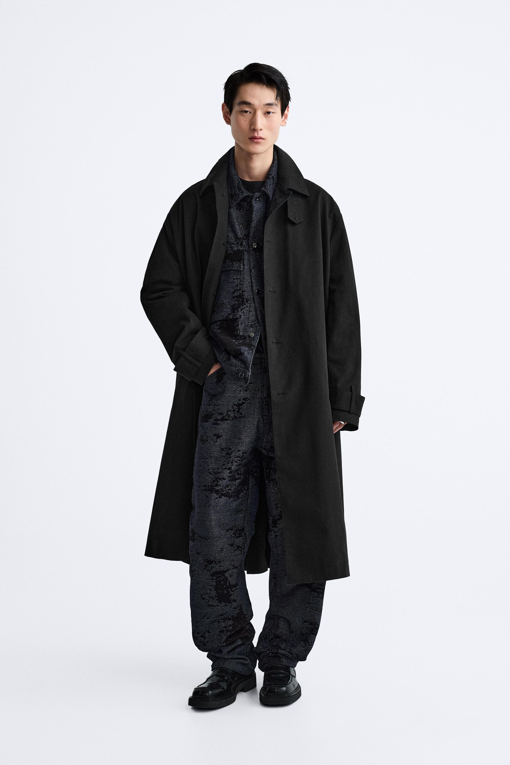 Zara mens hot sale black coat