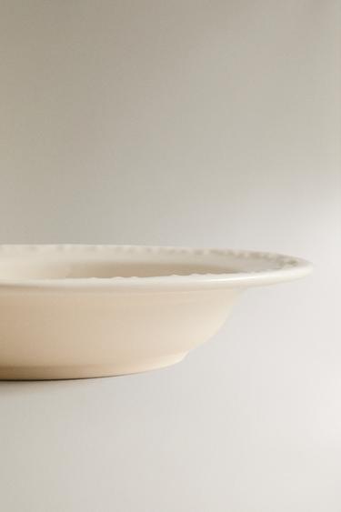 ASSIETTE CREUSE FAÏENCE BORD RELIEF - Crème de Zara - Image 3