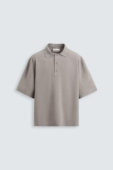 Zara FLOWY POLO SHIRT - Mink