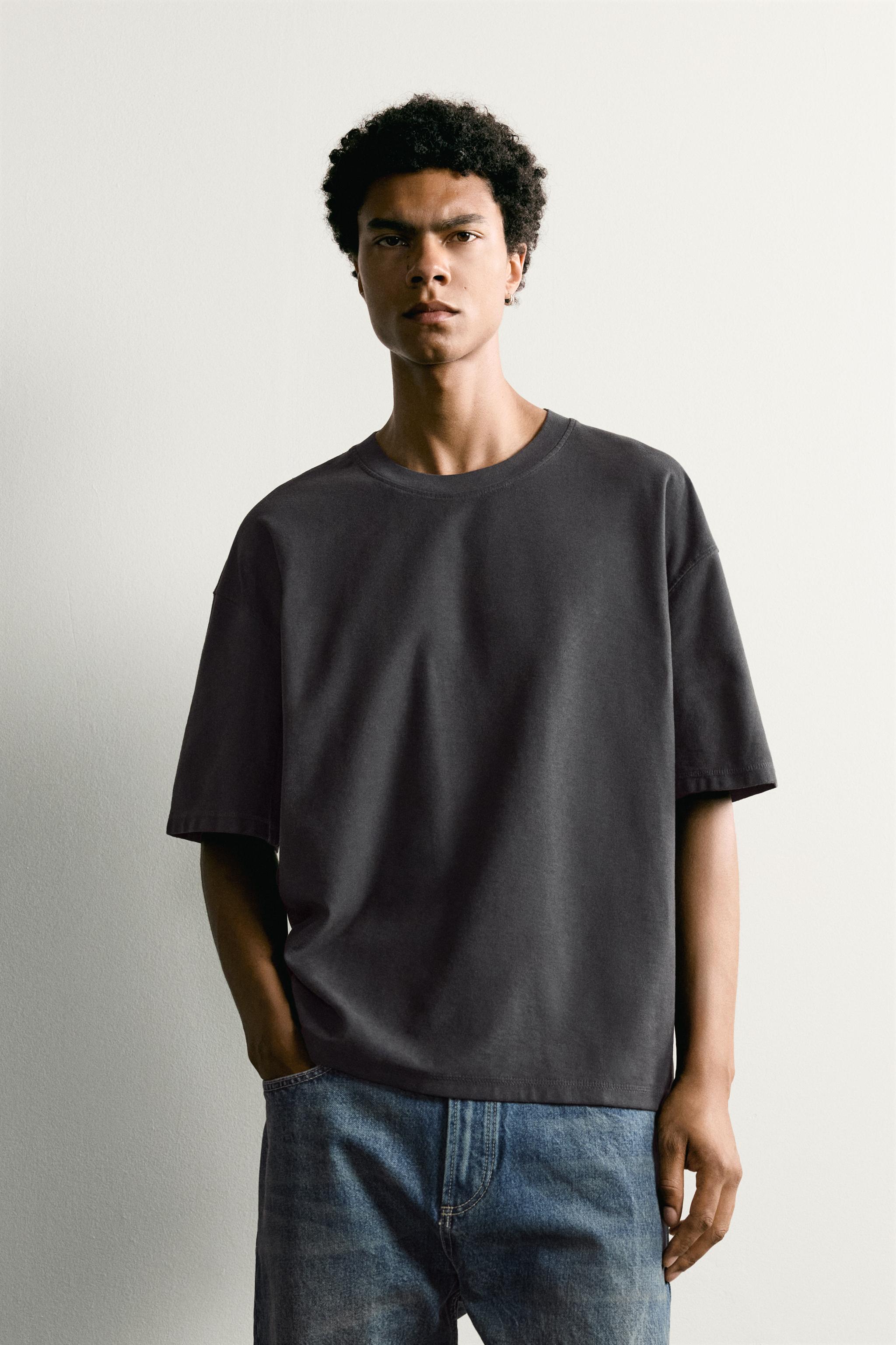 RELAXED FIT SEAM T-SHIRT — Dark anthracite