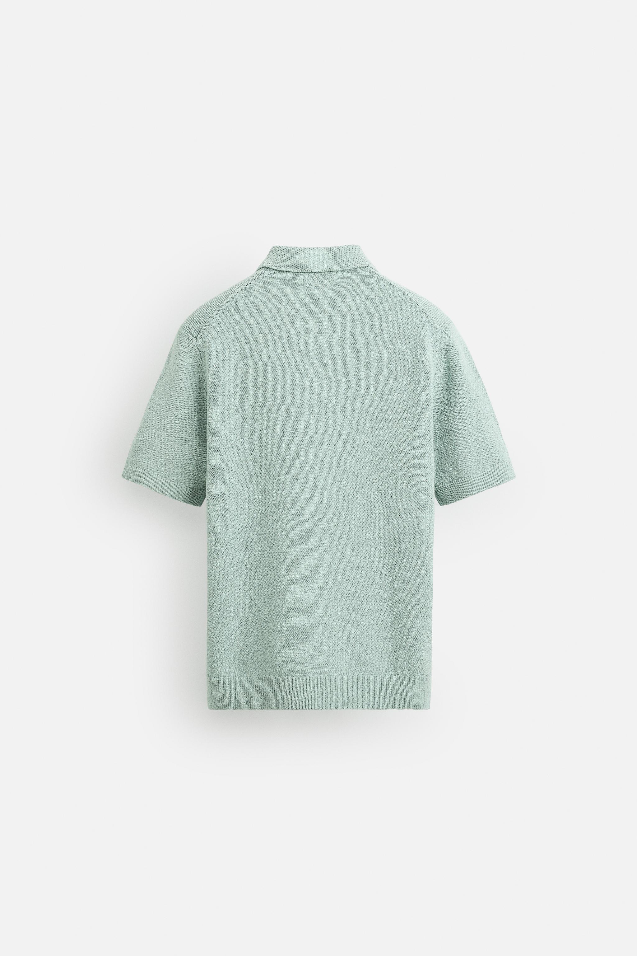 ★ドイツ発*ZARA*新作*リブテクスチャーニットポロシャツ/NB★ ☆ドイツ発*ZARA*新作*リブテクスチャーニットポロシャツ/NB☆