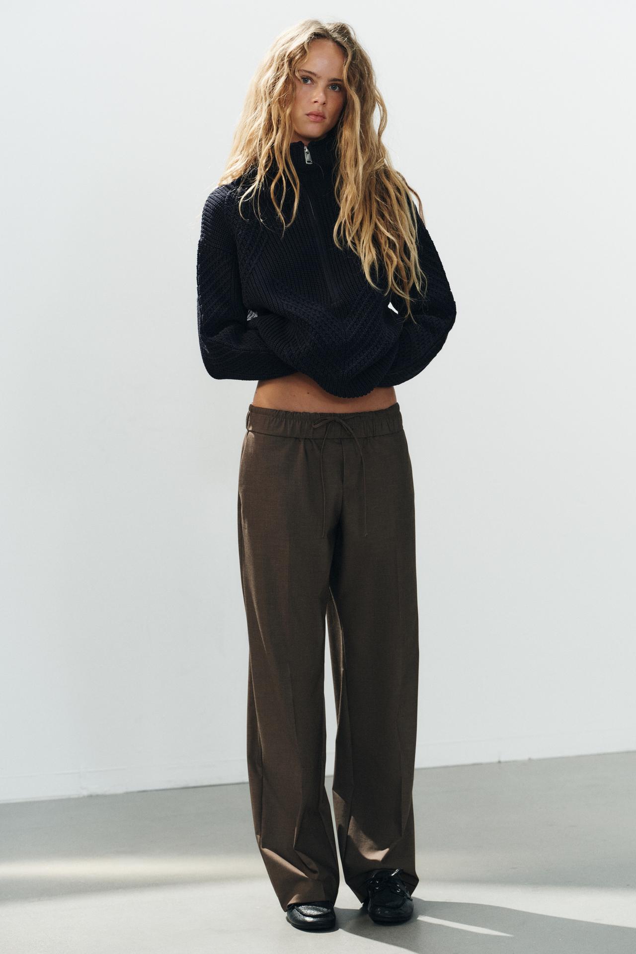 TURN-UP WAIST DRAWSTRING TROUSERS
