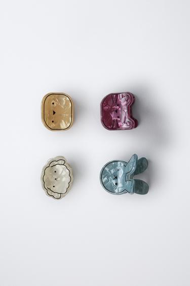 Zara FOUR-PACK OF ANIMAL CLIPS - Ecru