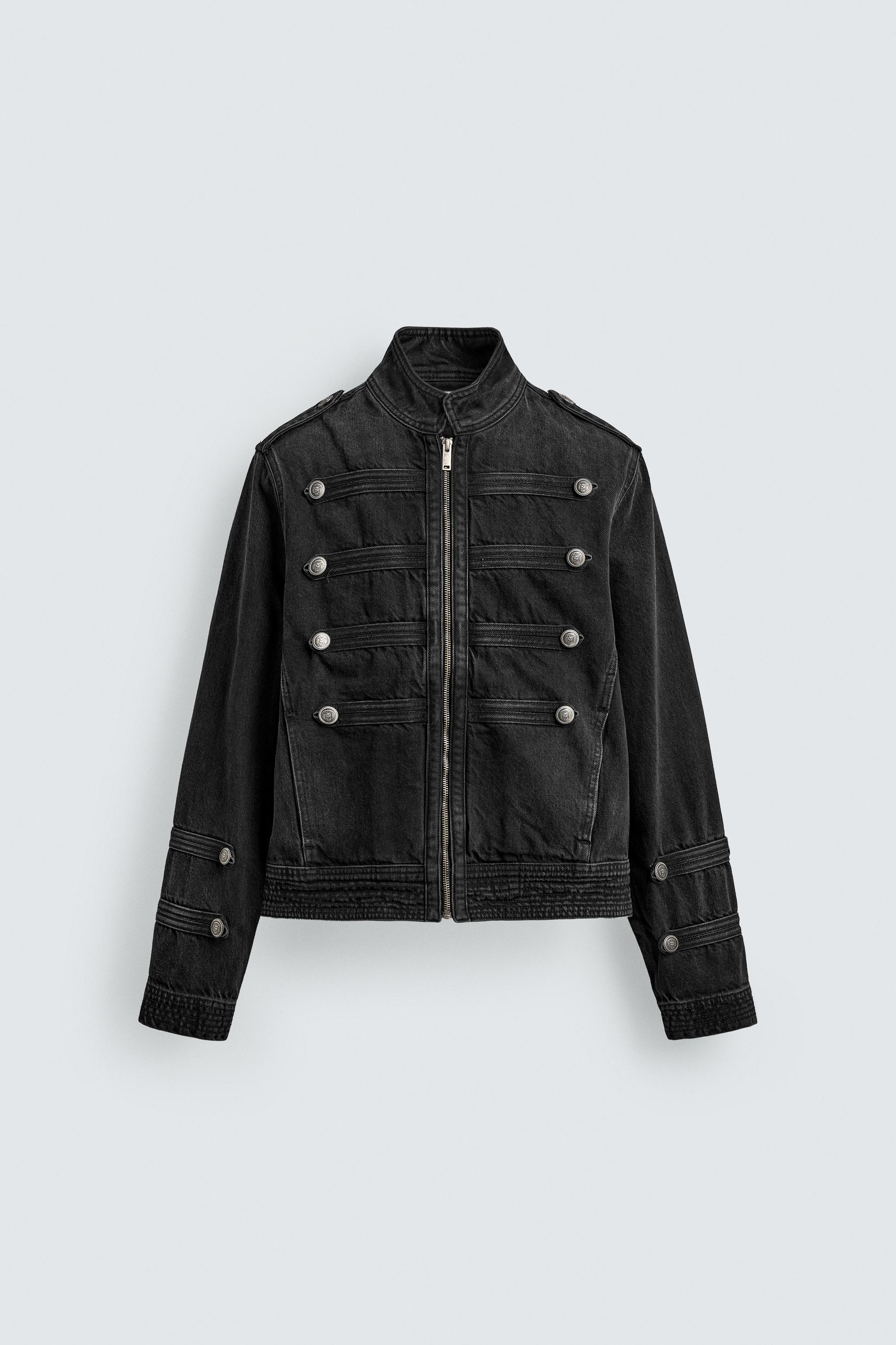 ZARA トグルボタンデニムジャケット ボクシーフィットトグルボタンデニムジャケット - カーボン | ZARA