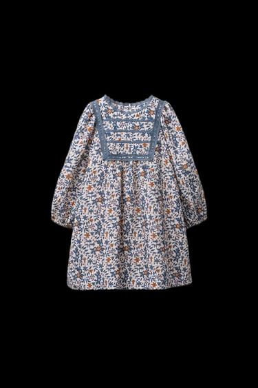 FLORAL PRINT LACE DRESS - Blue / Grey by Zara - Image 0