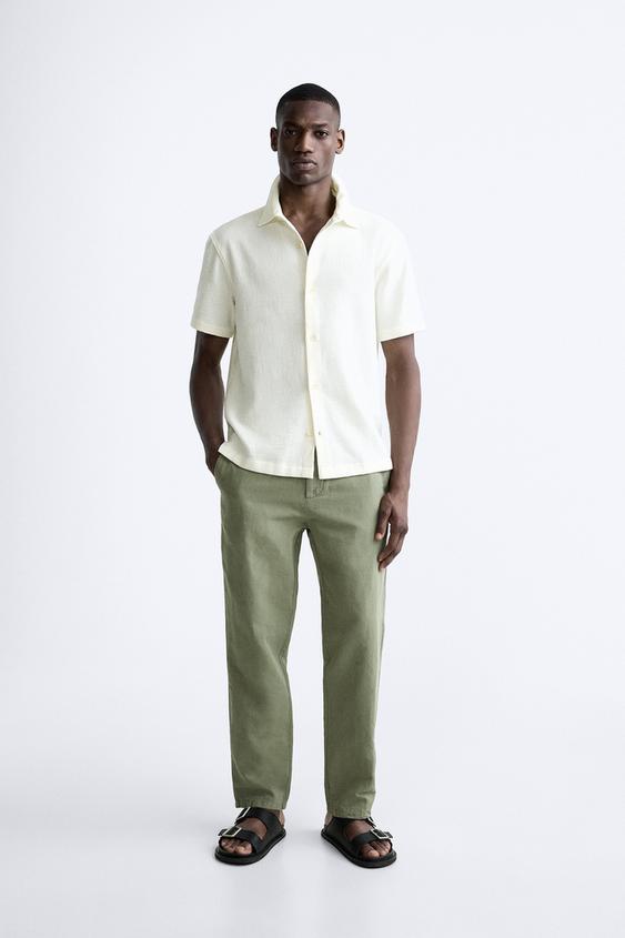 TEXTURED SHIRT - Ecru | ZARA Singapore