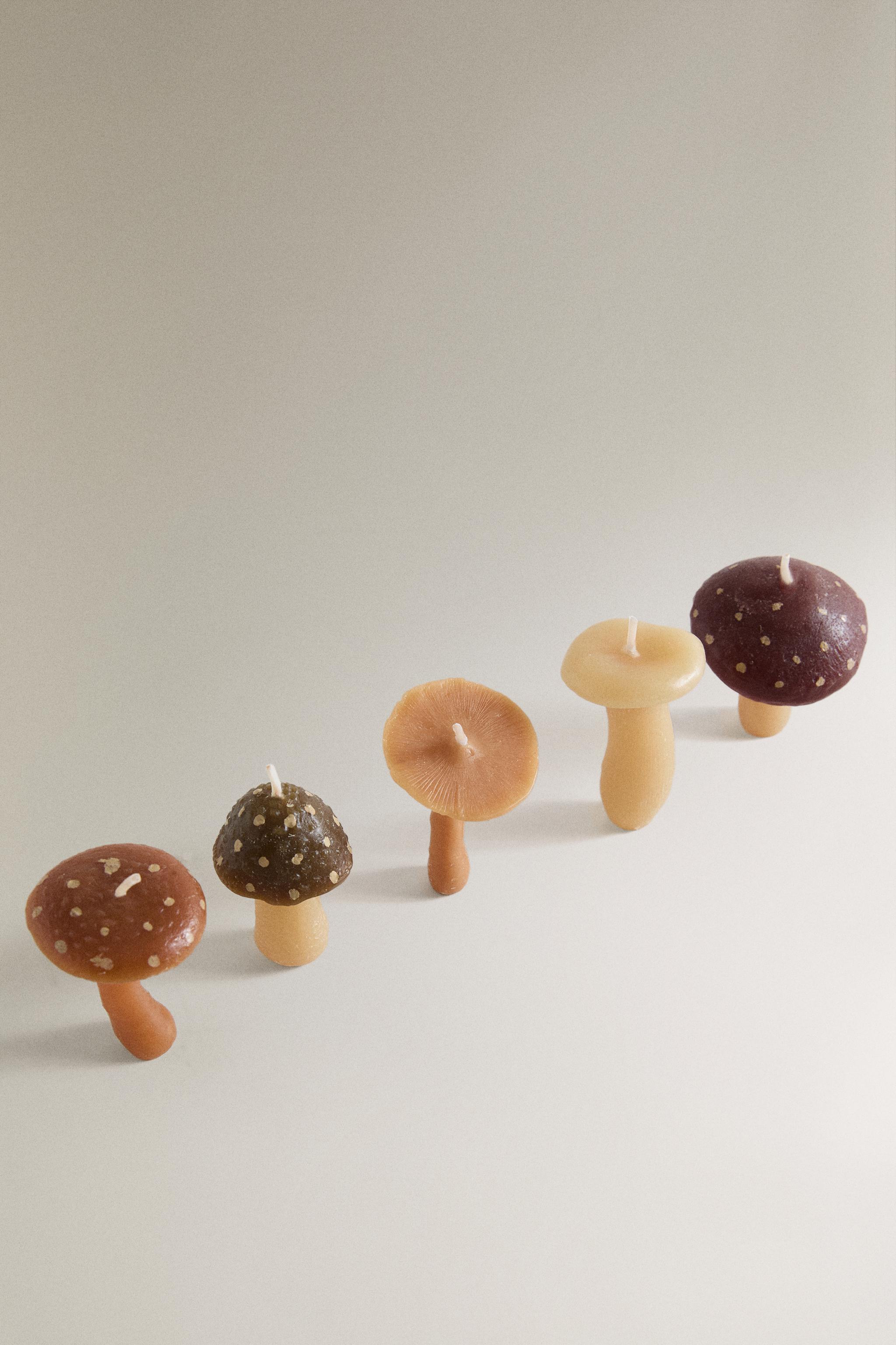 PUMPKIN SPICE MUSHROOM SCENTED CANDLE SET (PACK OF 5)