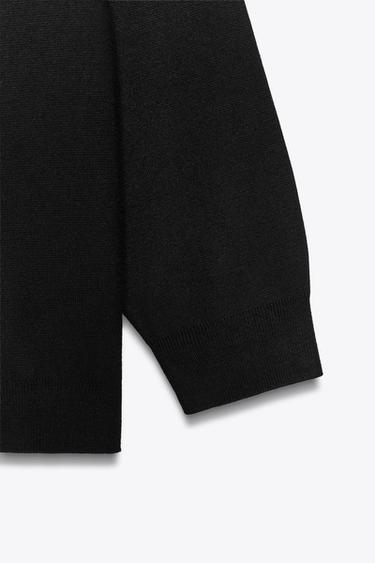 PLAIN KNIT SWEATSHIRT WITH SHOULDER PADS - Black by Zara - Image 5