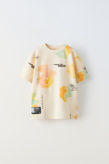 ФУТБОЛКА С ПРИНТОМ SMILEYWORLD ® — ЭКРЮ от Zara — изображение 0