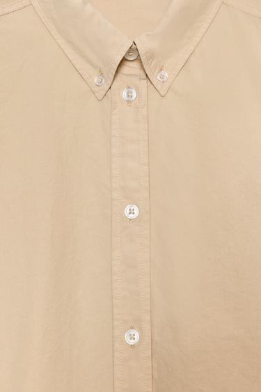 CHEMISE EN POPELINE LAVÉE - Beige de Zara - Image 7