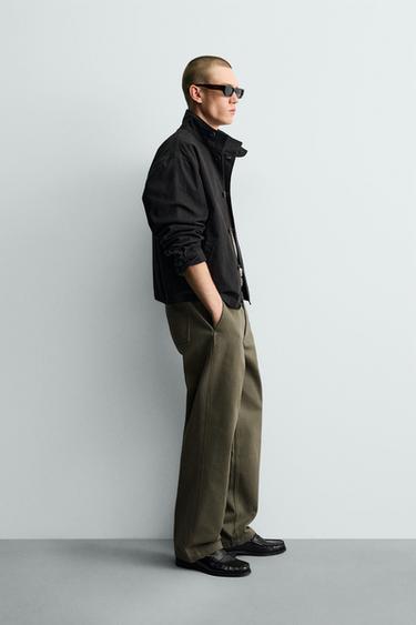 RELAXED FIT CHINO TROUSERS WITH SIDE TABS - Khaki by Zara - Image 3