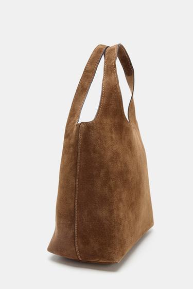 MINI-SHOPPER AUS SPALTLEDER - Braun von Zara