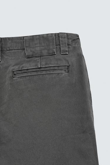 PANTALON CHINO COUPE DÉCONTRACTÉE DÉLAVÉ - Gris de Zara - Image 9