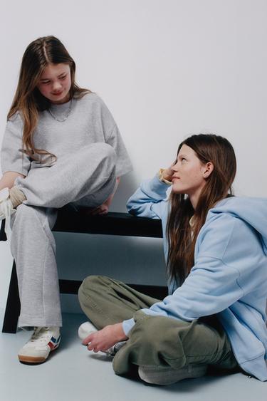 PANTALON À JAMBES LARGES INTERLOCK - Gris chiné de Zara - Image 5