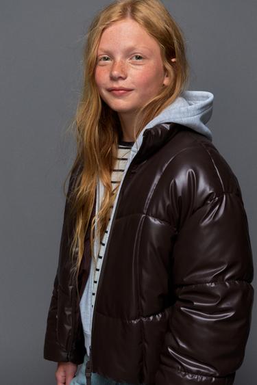 WATER-REPELLENT SHINY PADDED JACKET - Brown by Zara