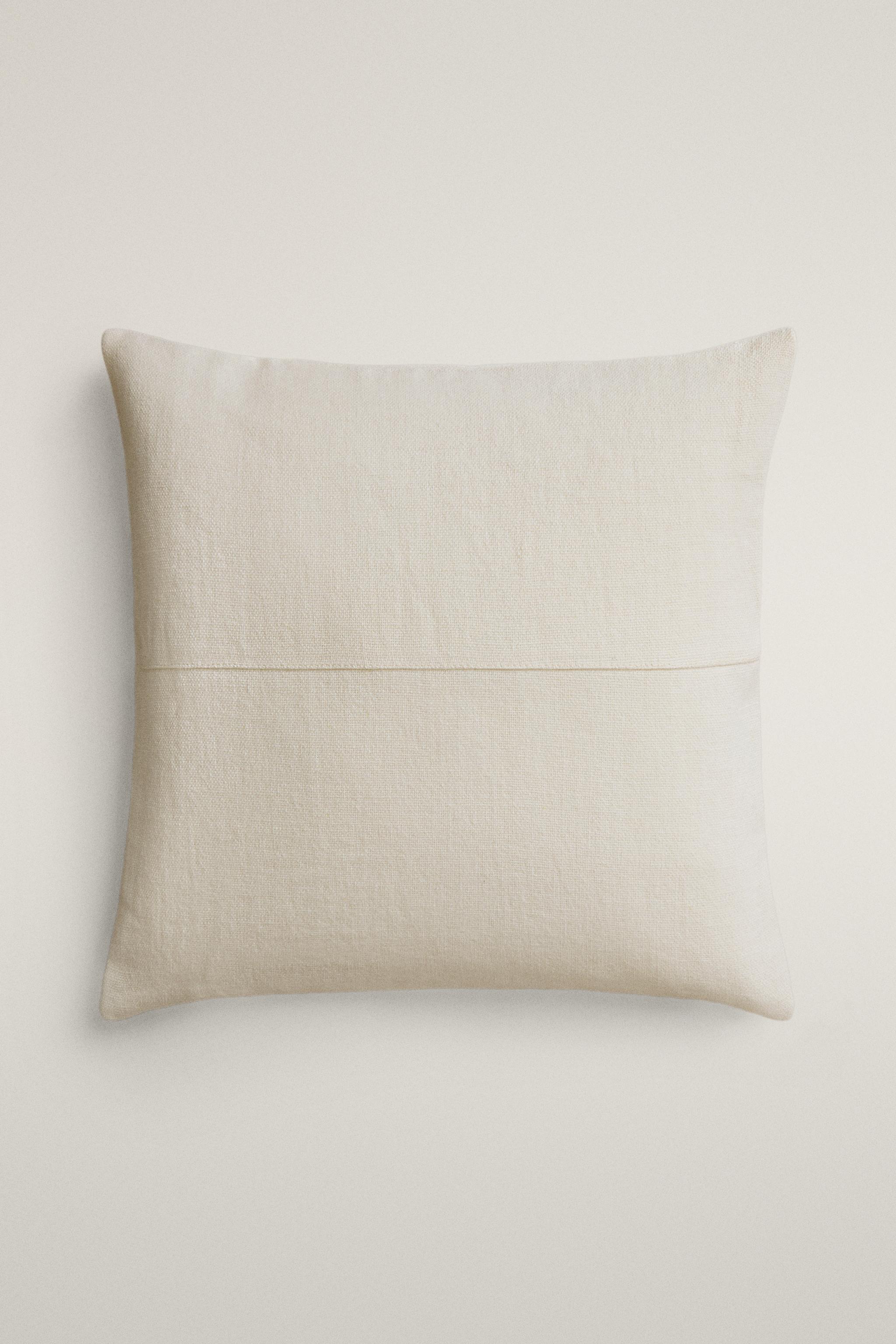 STITCHING THROW PILLOW COVER — Ecru