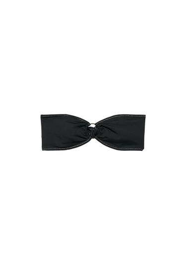 BANDEAU BIKINI TOP WITH METALLIC DETAIL - Black by Zara