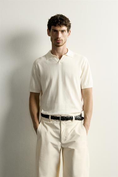 POLO PUNTO CANALÉ REGULAR FIT - Crudo de Zara