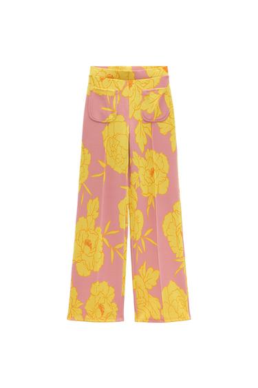 FLORAL JACQUARD TROUSERS