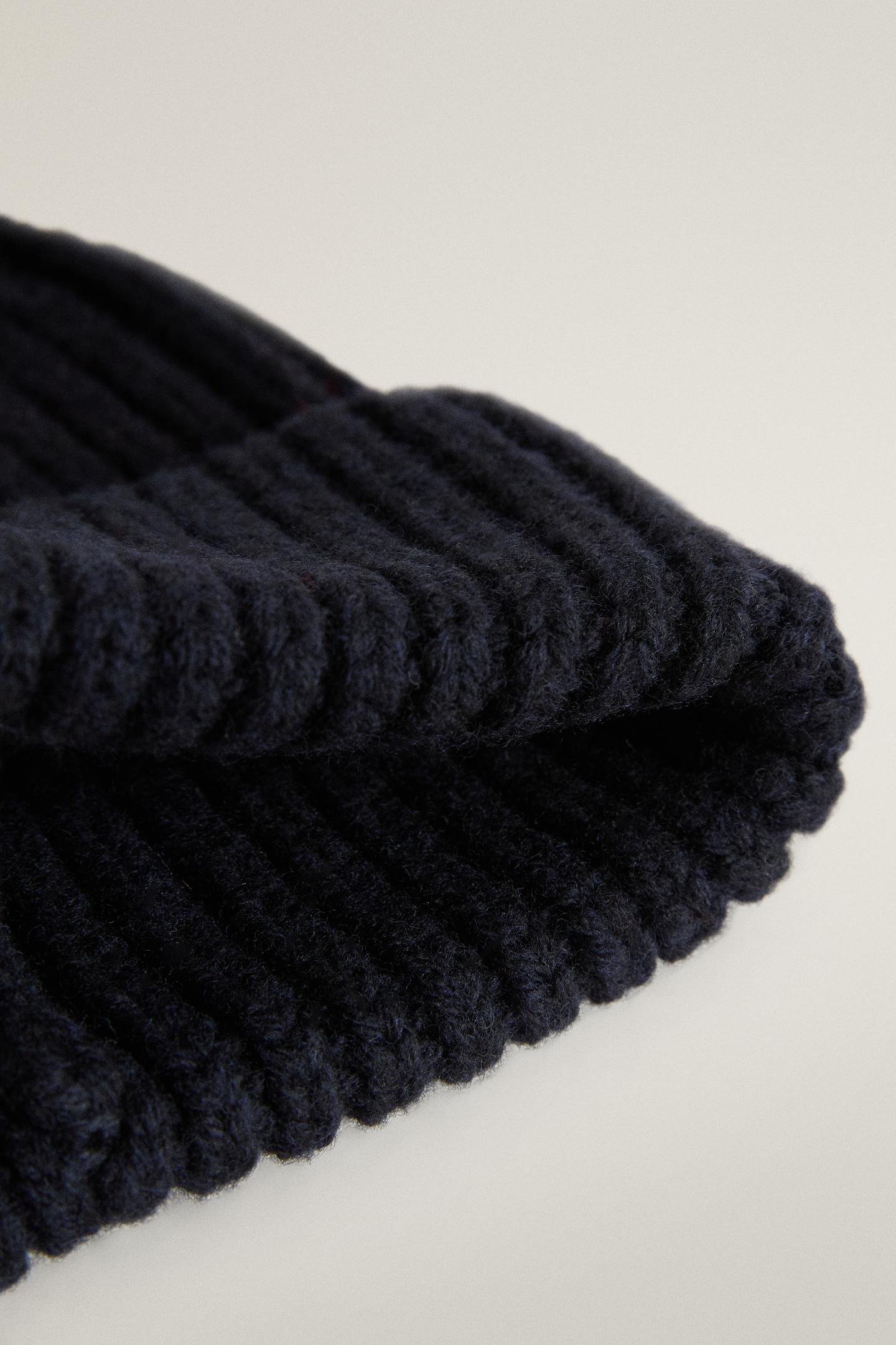 Женский головной убор Zara Rib Wool Hat, цвет: Синий — фото 4