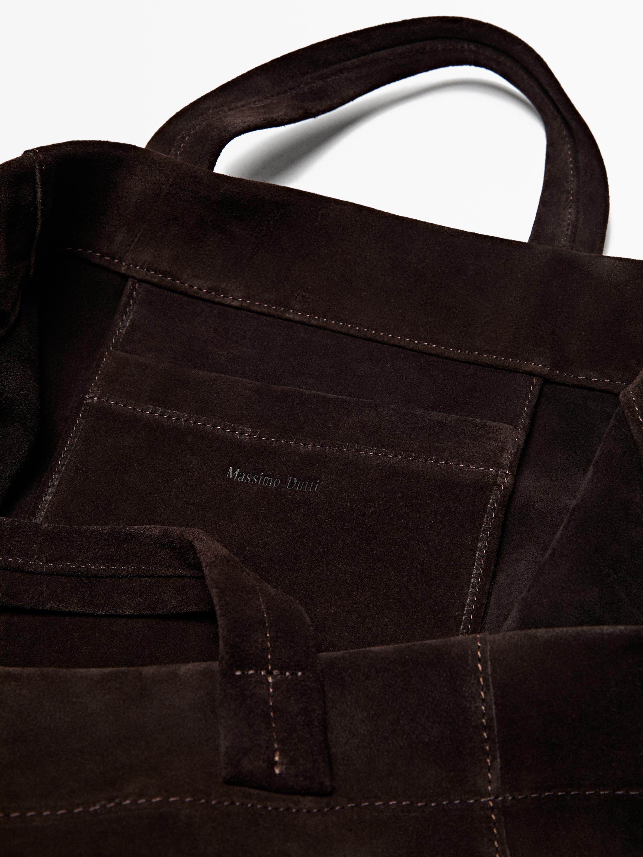 Sac cabas en croûte de cuir