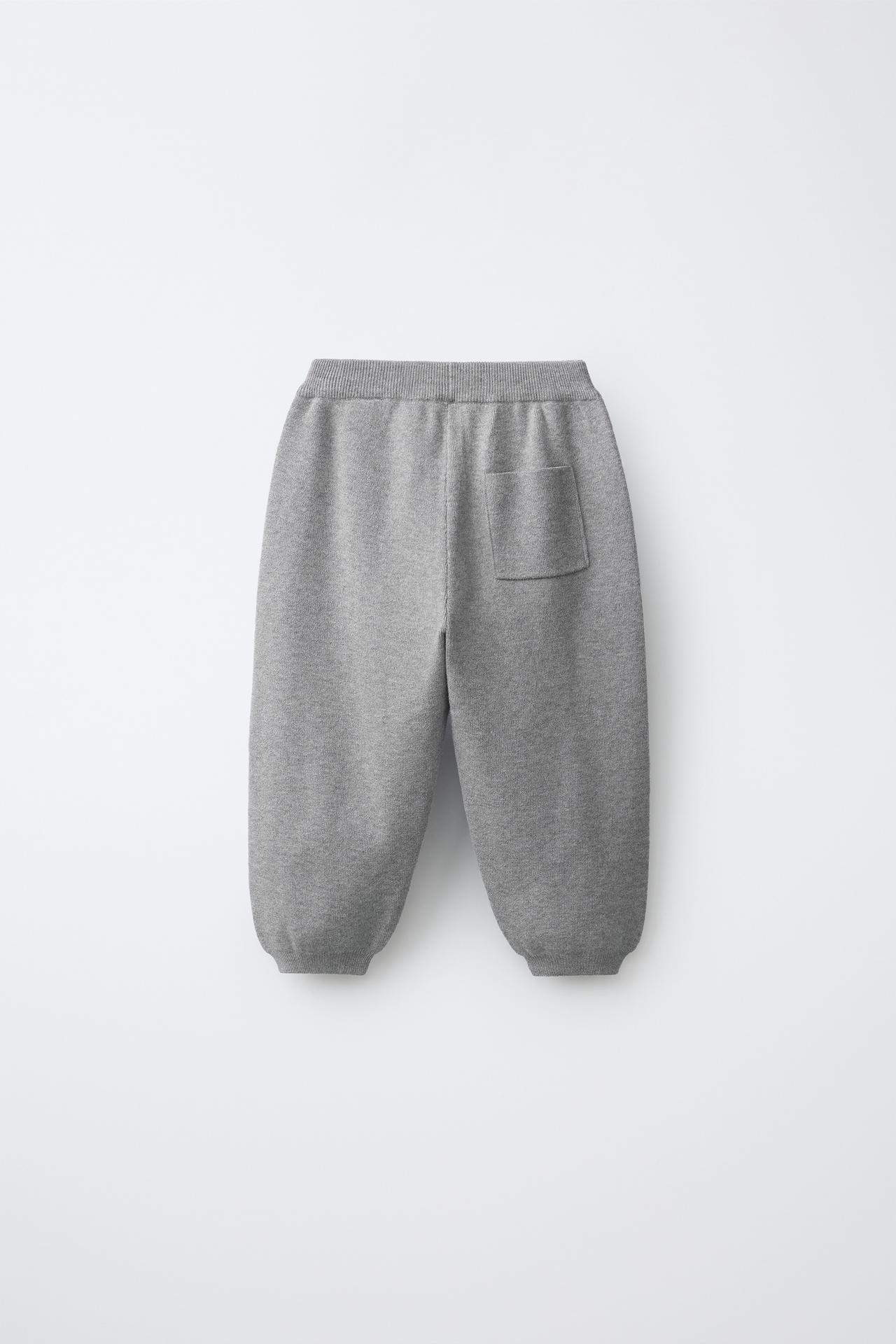 KNIT JOGGER PANTS — Gray marl