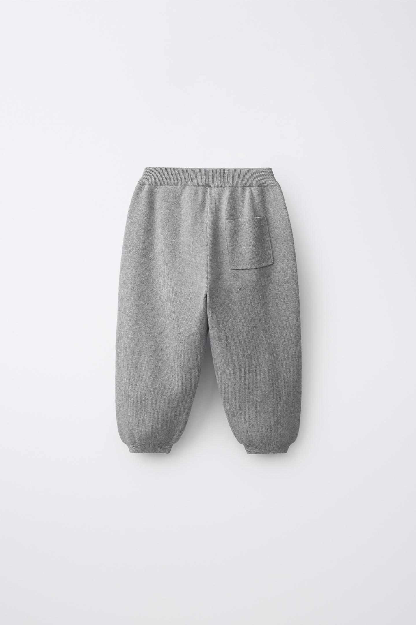 Детские брюки Zara Knit Jogger, цвет: Серый меланжевый — фото 2