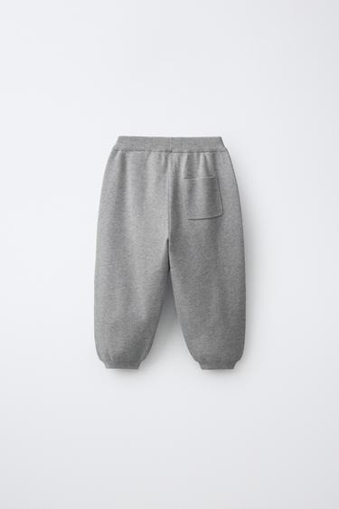 KNIT JOGGER PANTS — Gray marl 2