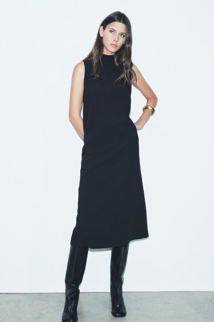 ZW COLLECTION ミディワンピース - ブラック | ZARA Japan / 日本