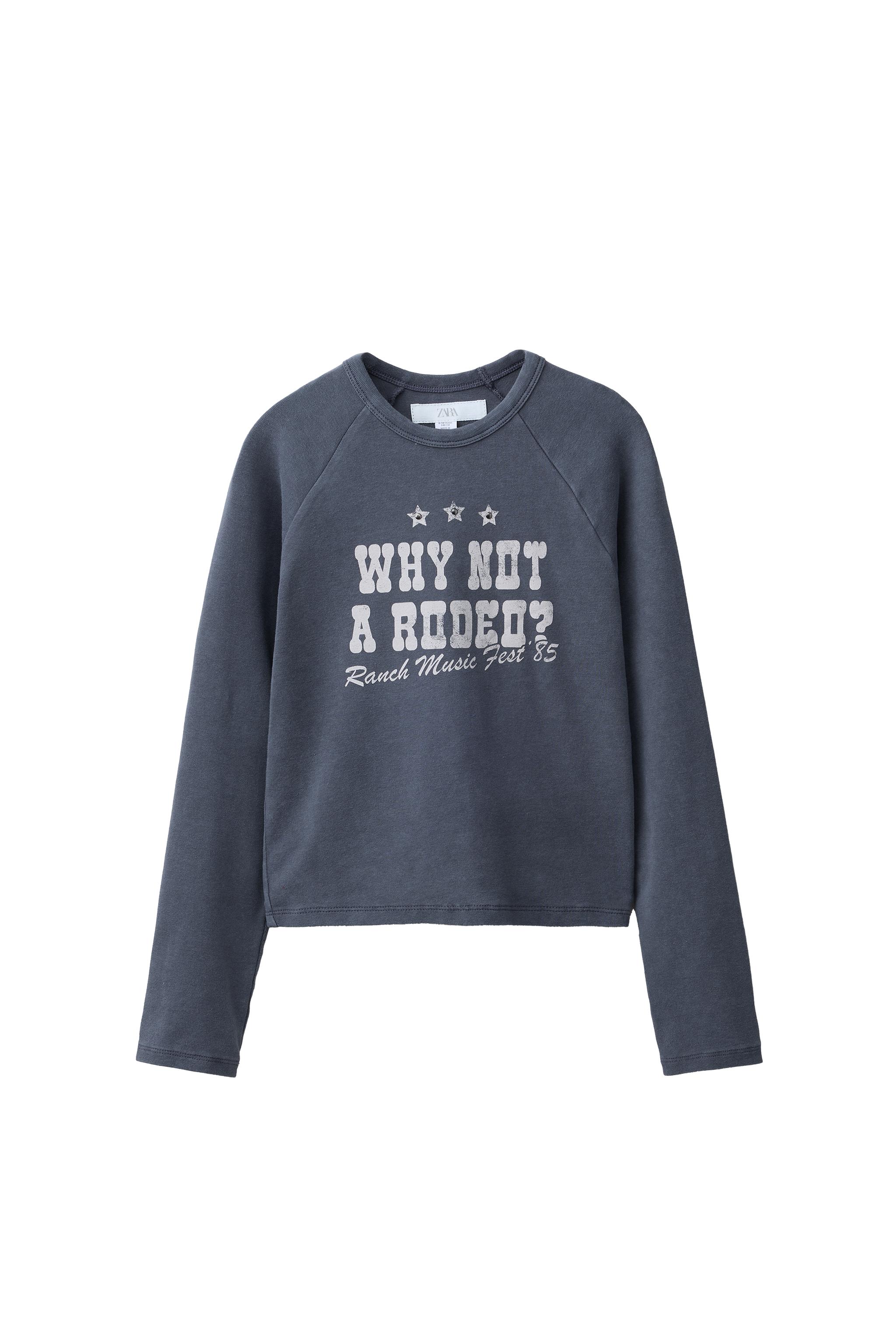 Lieve Van Gorp レザーカットソー　Tシャツ SLOGAN PRINT T-SHIRT - Anthracite grey | ZARA South Africa