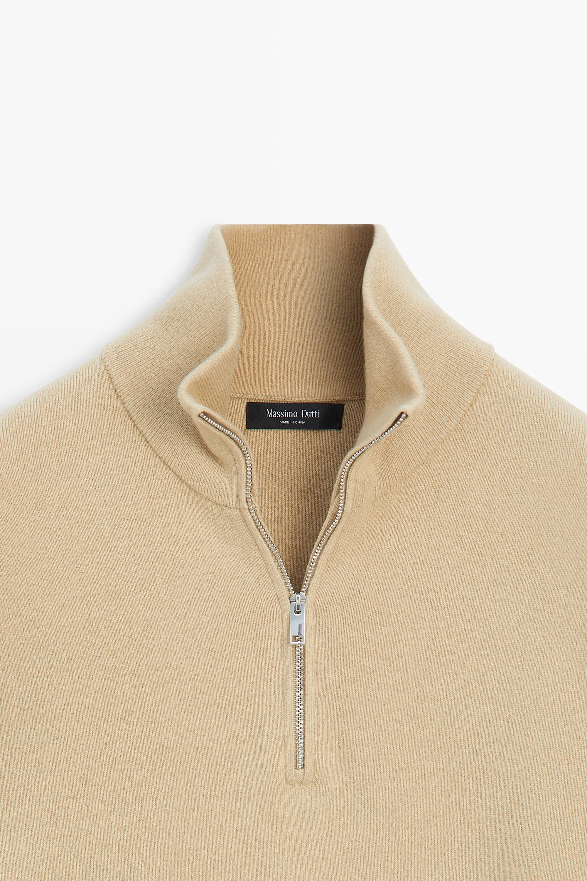 Wool mock neck knit sweater