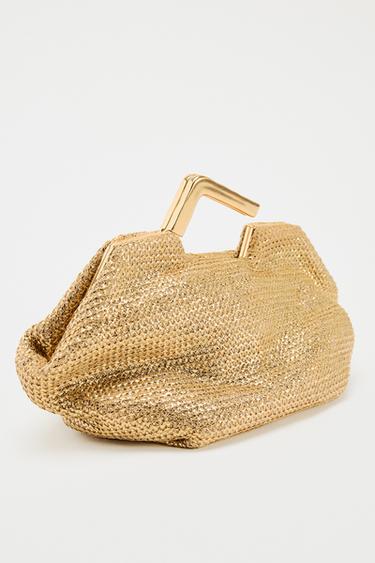 GOLD-TONE METAL HANDLE BAG - Golden by Zara - Image 1