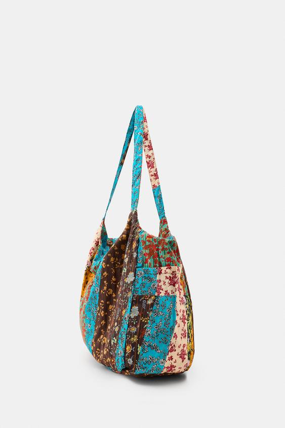 花柄プリントコットンバッグ CARAMEL LONDON X ZARA フラワープリント 