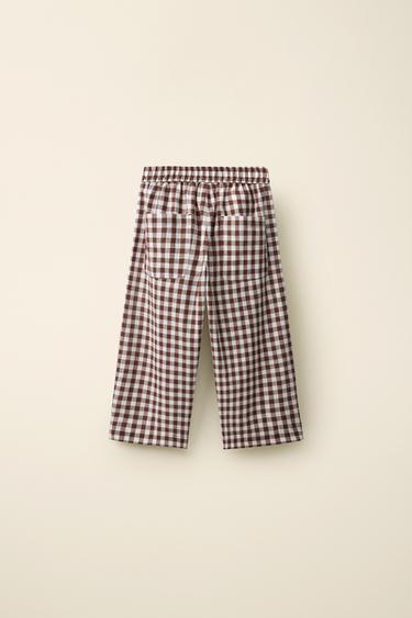 PANTALON À CARREAUX VICHY CRÉÉ PAR CARAMEL LONDON X ZARA - Chocolat de Zara - Image 1