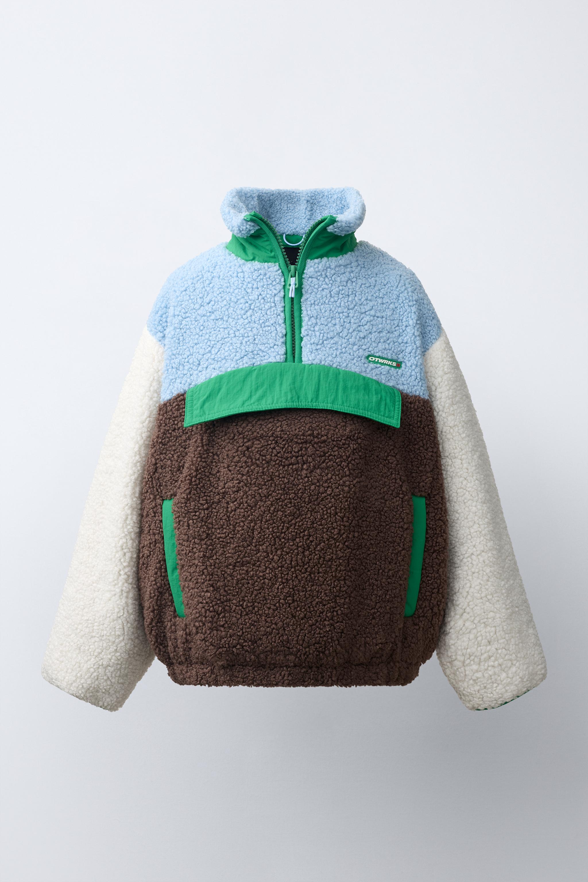 COLORBLOCK FAUX SHEARLING ANORAK - Multicolored | ZARA United States