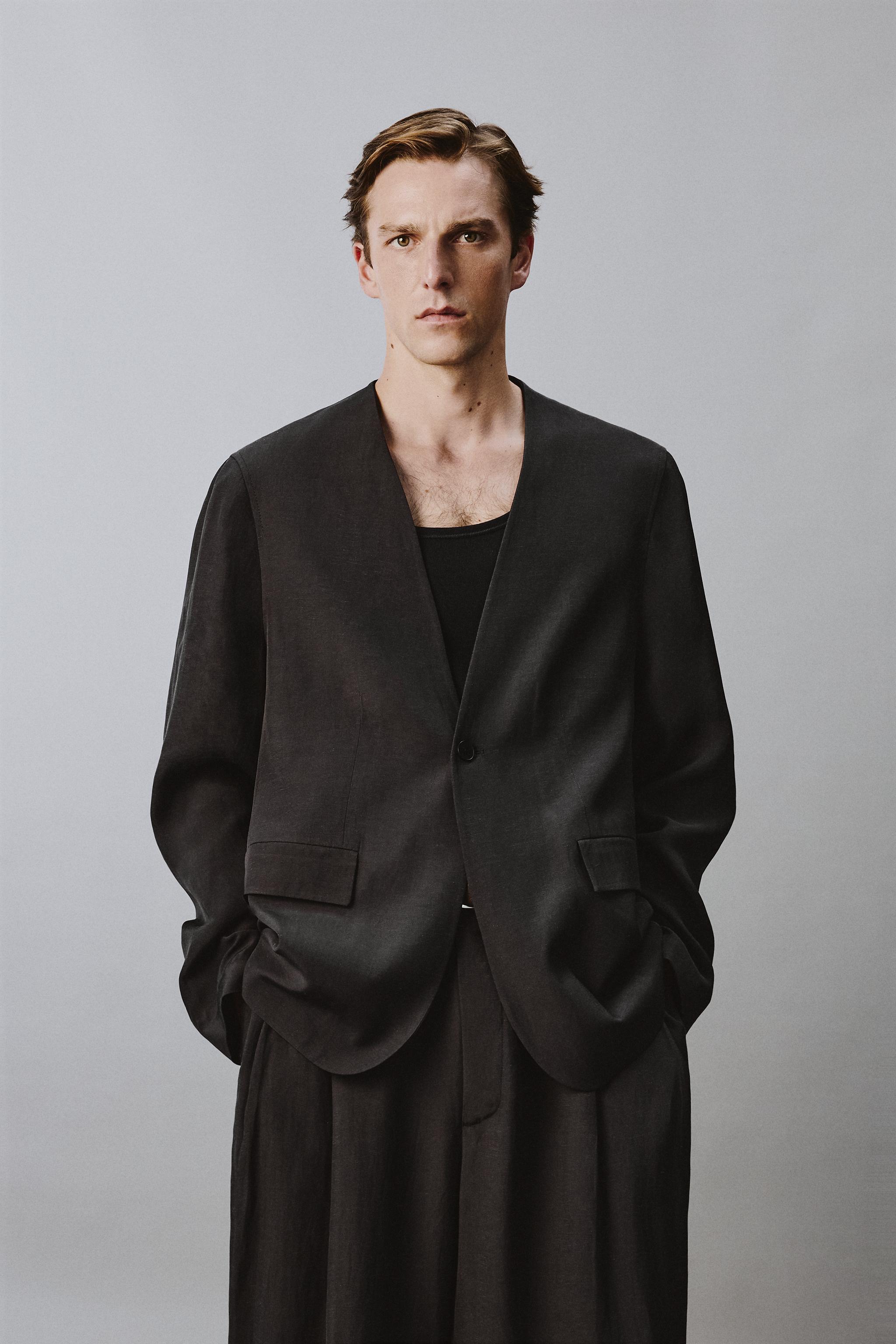VESTE DE COSTUME SANS REVERS COUPE DÉCONTRACTÉE