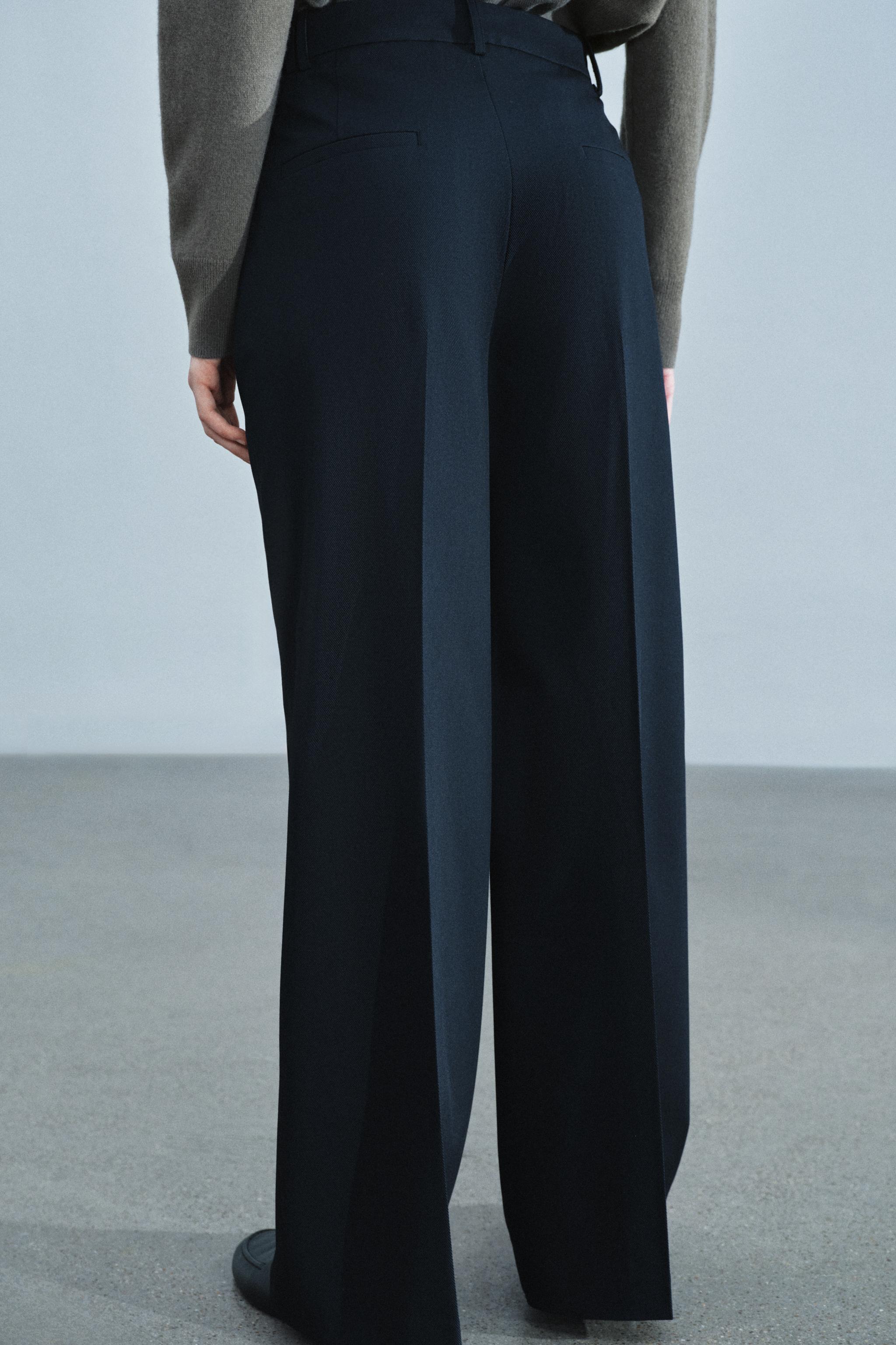 ZW COLLECTION プレスラインパンツ - ダークネイビーブルー | ZARA