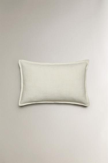 LINEN CUSHION COVER WITH TOPSTITCHING - White by Zara - Image 2
