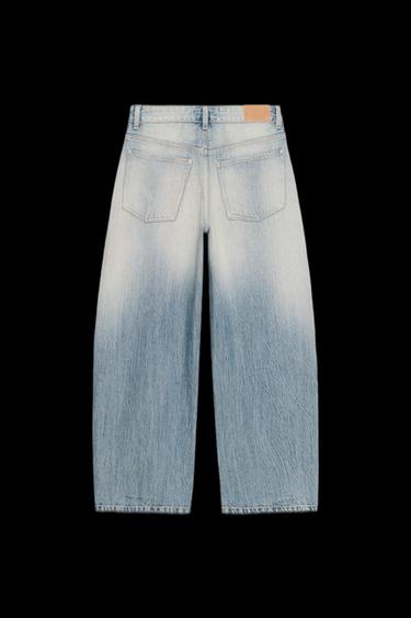 Zara TRF MID-RISE BAGGY BALLOON JEANS - Light blue