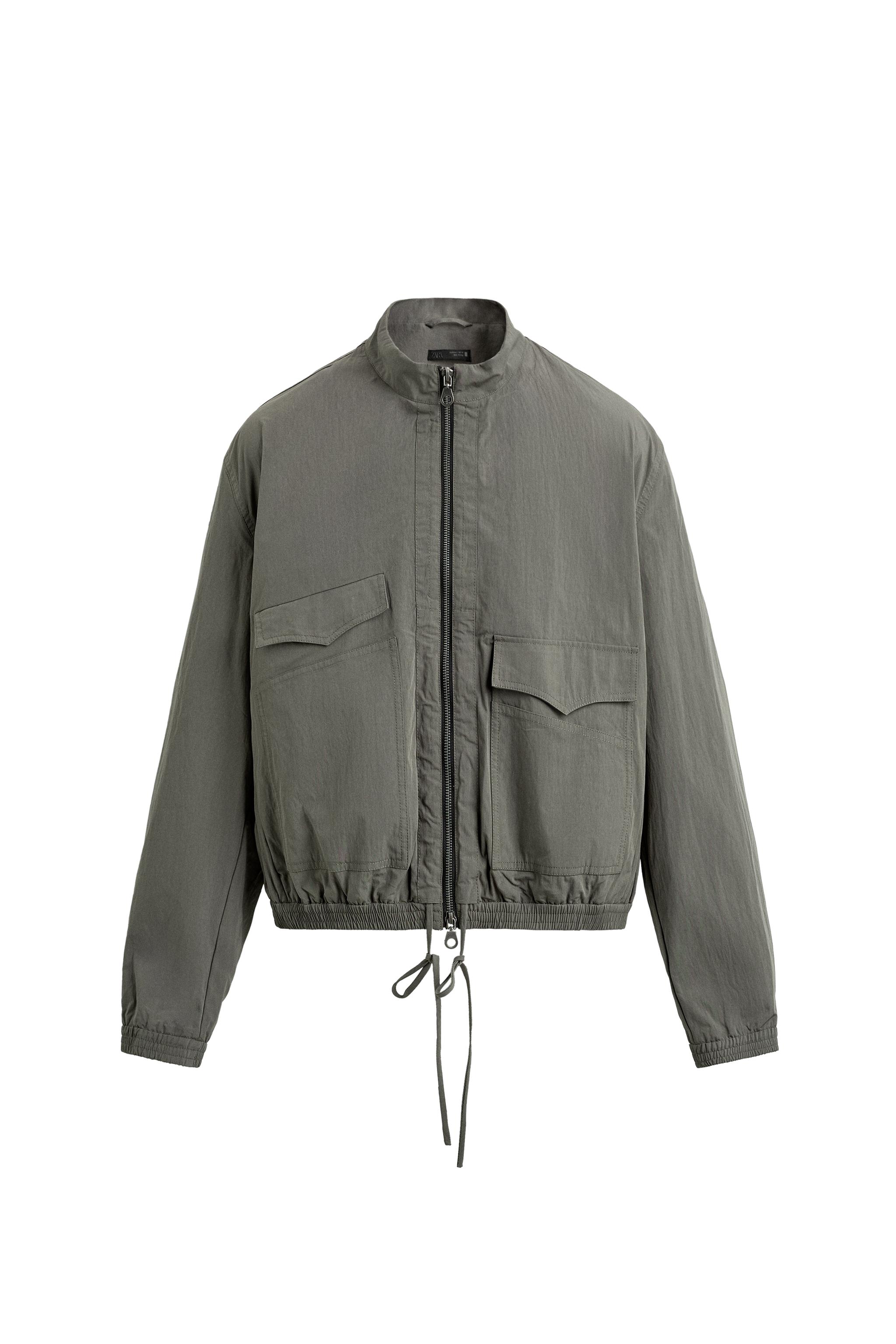 CROPPED FIT TECHNICAL JACKET - Taupe gray | ZARA United States