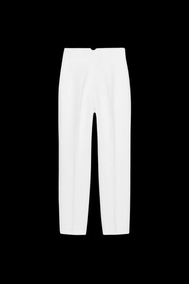 PANTALÓN TIRO ALTO - Blanco de Zara - Imagen 0